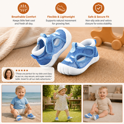 Summer Baby Sandals with Non-Slip Soles and Velcro Fastenings