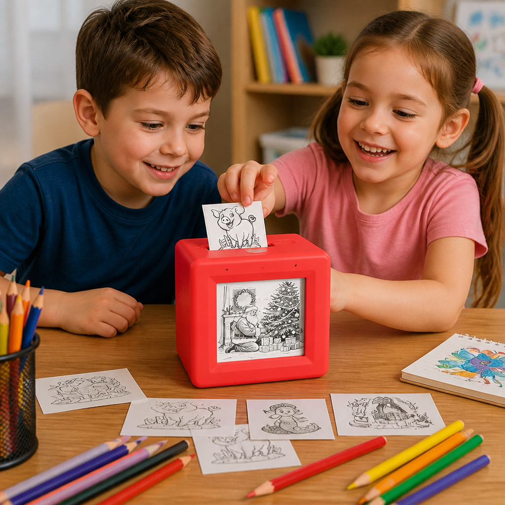 Magic AI Kids Print Box with Voice Control – Portable Creative Drawing & Idea Printer