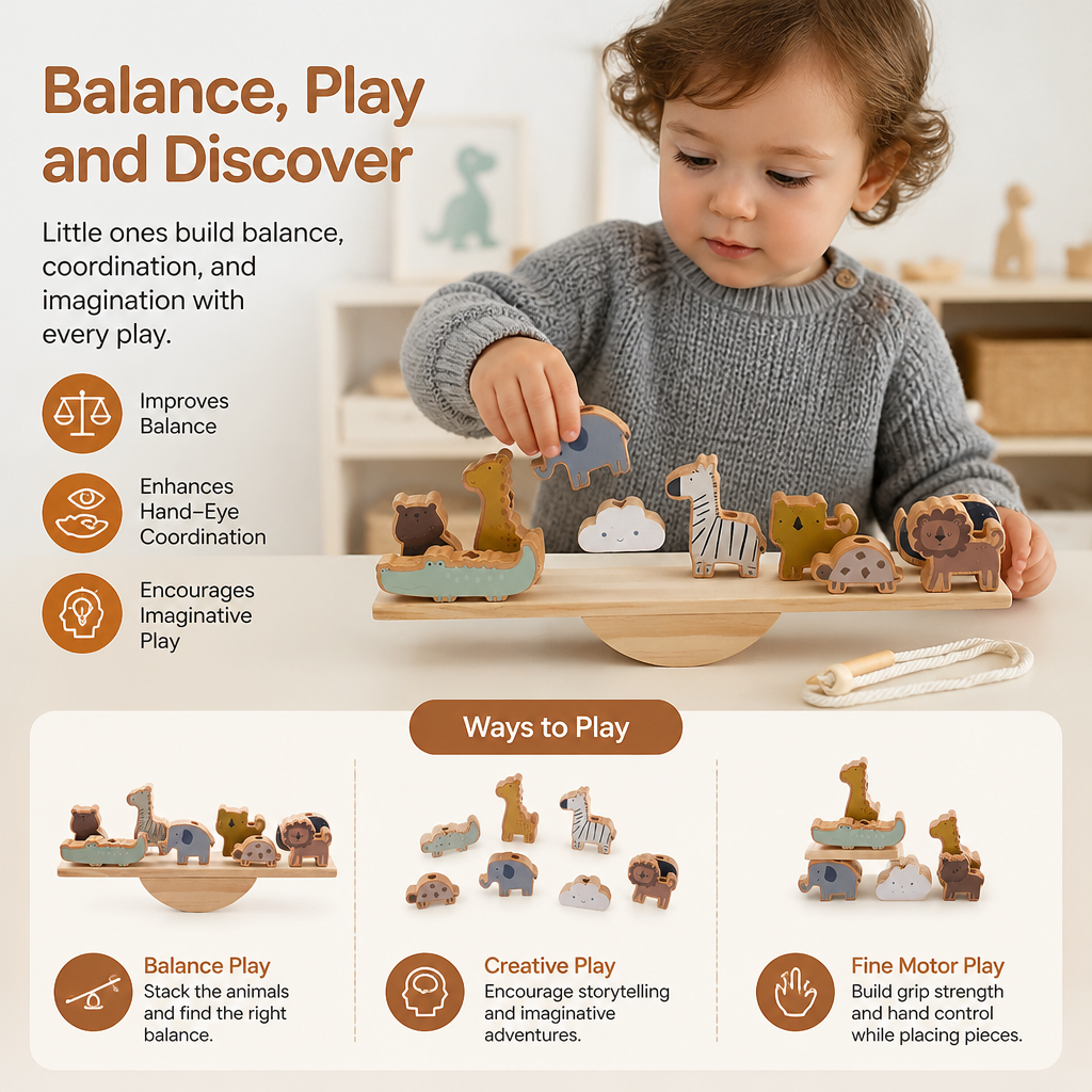 Montessori Wooden Seesaw Toy