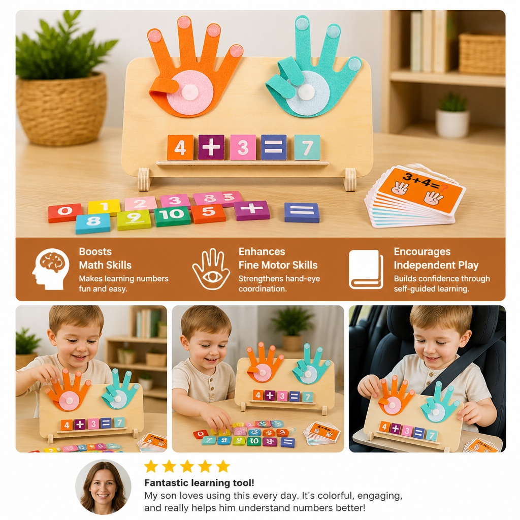 Wooden Finger Counting Board