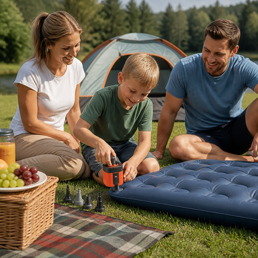 Portable Mini Air Pump with LED Light – Fast Inflate & Deflate