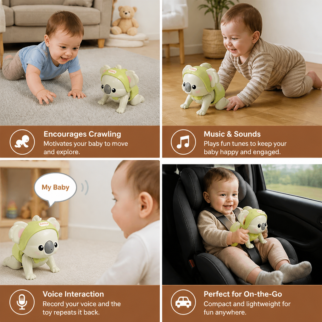 Interactive Crawling Baby Toy with Music & Voice Recording