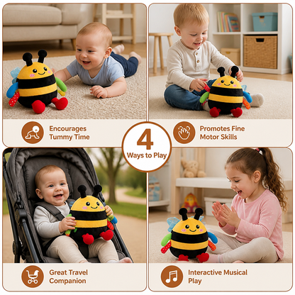 Interactive Musical Tummy Time Bee Plush Toy