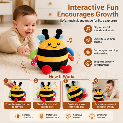 Interactive Musical Tummy Time Bee Plush Toy