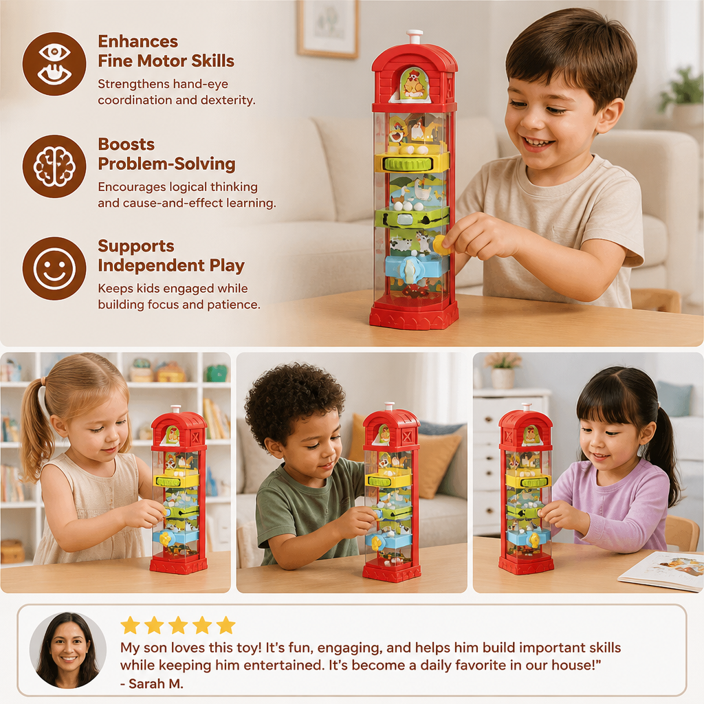 Interactive Farm Ball Run Toy for Fine Motor & Problem-Solving Skills