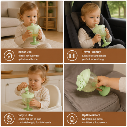 Spill-Proof Baby Straw Training Cup