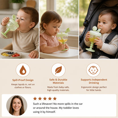 Spill-Proof Baby Straw Training Cup