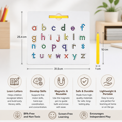 Educational magnetic ball writing board