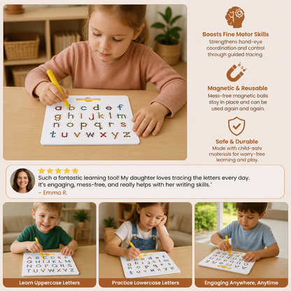 Educational magnetic ball writing board