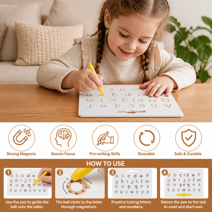 Educational magnetic ball writing board
