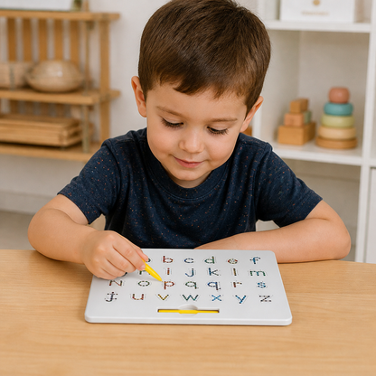 Educational magnetic ball writing board