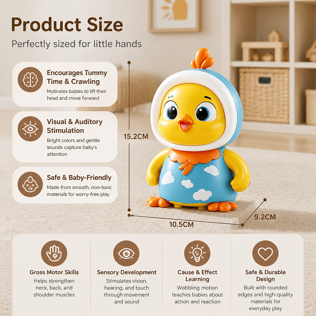 Wobbling Chicken Tummy-Time Toy
