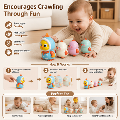 Wobbling Chicken Tummy-Time Toy