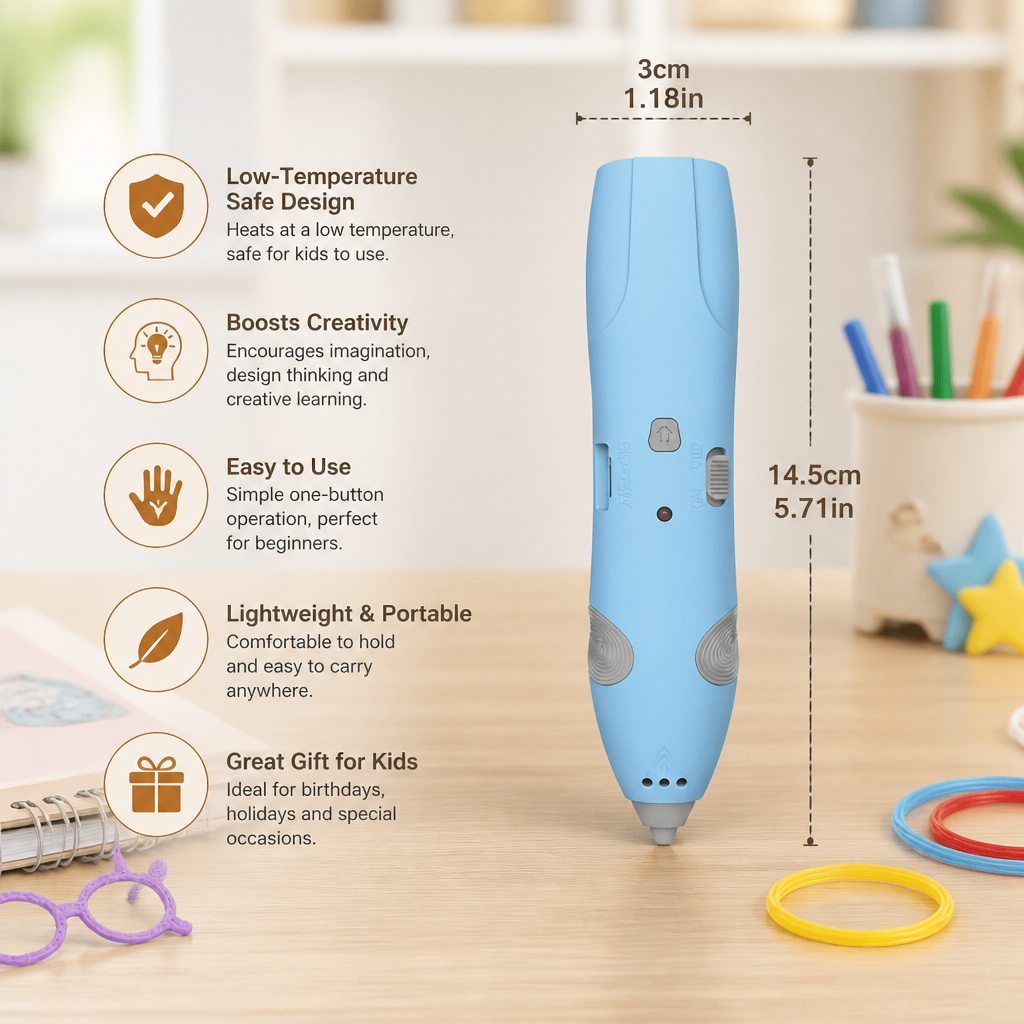 Low-Temperature 3D Pen Set for Kids – Safe DIY STEM Drawing Kit