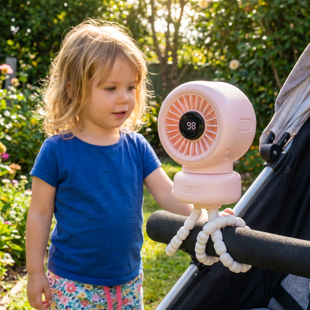Portable Clip-On Mini Fan for Stroller Crib and Everyday Use