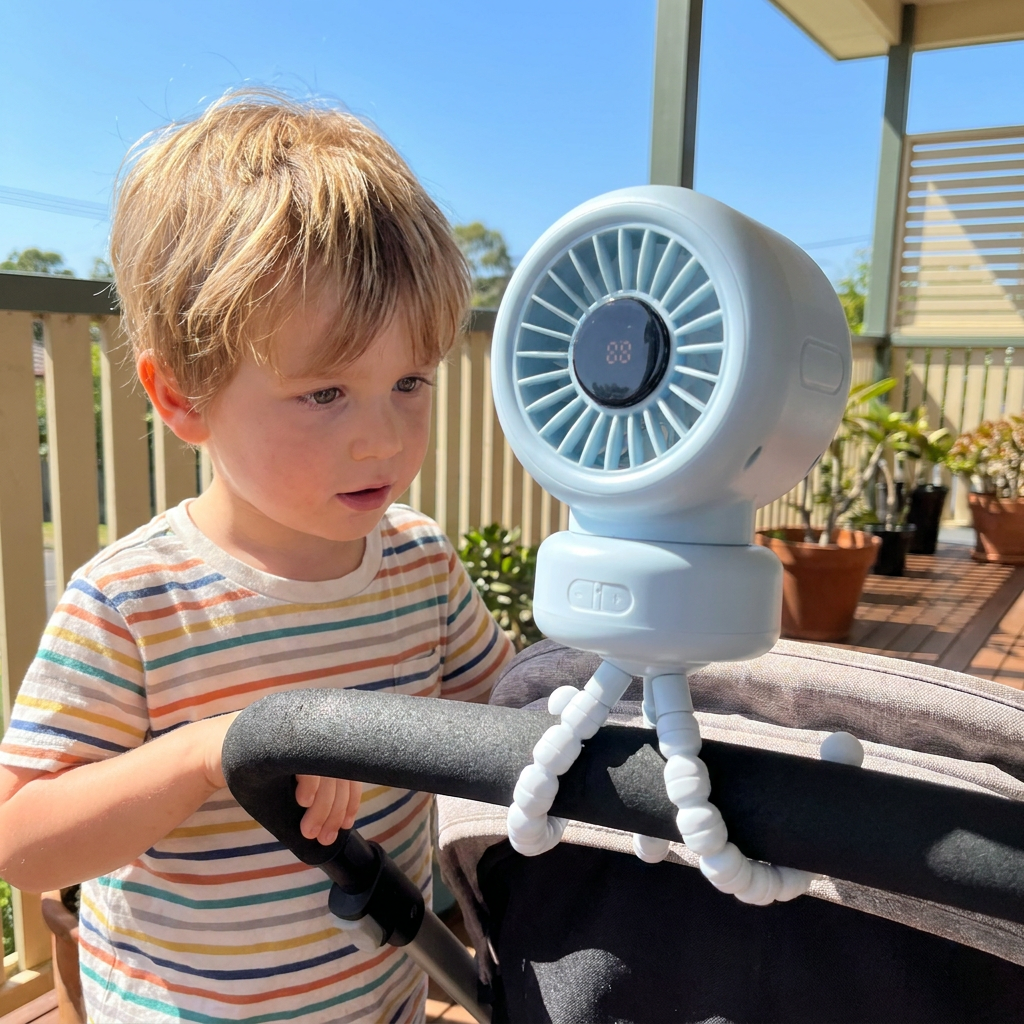Portable Clip-On Mini Fan for Stroller Crib and Everyday Use