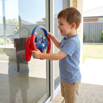 Kids Copilot Steering Wheel Toy with Suction Cup Lights and Sounds