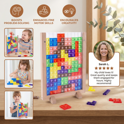 3D Colour Block Puzzle with Wooden Frame – Montessori Learning Toy