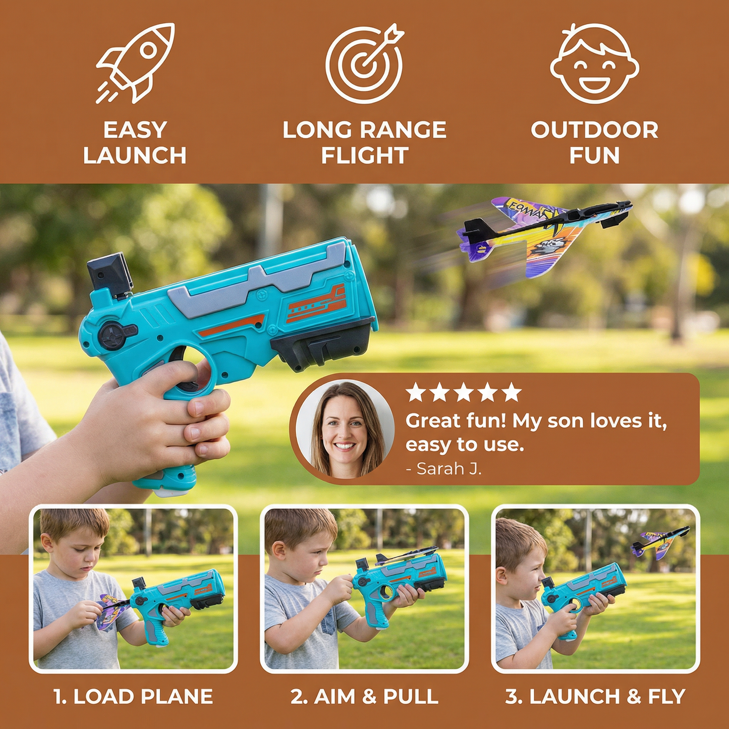 Kids Airplane Launcher – Outdoor Flying Toy Game