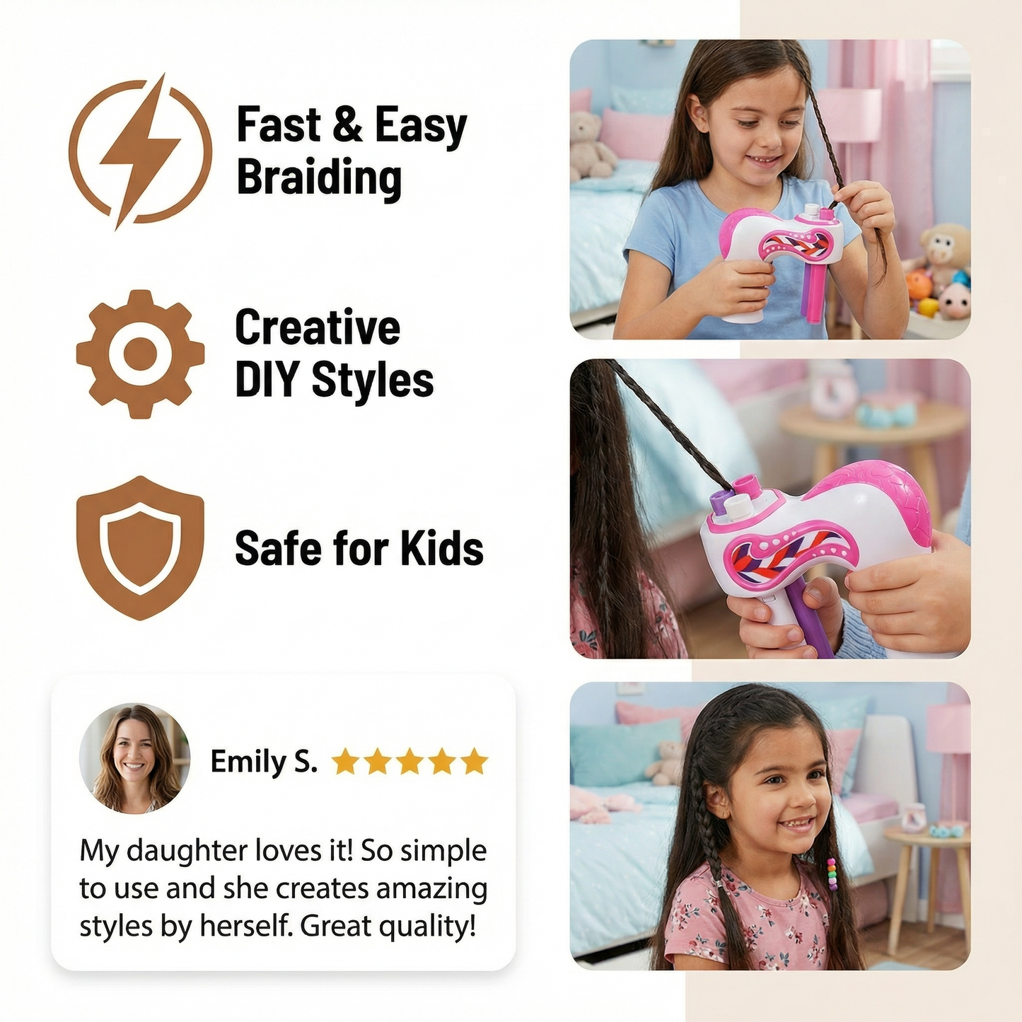 Automatic Hair Braiding Machine for Kids – Easy DIY Hair Styler Tool