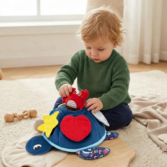 Montessori Turtle Activity Toy – Soft Sensory Play for Kids