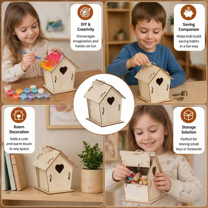 Colorful DIY Wooden Birdhouse Kit for Kids – Paint & Craft Set