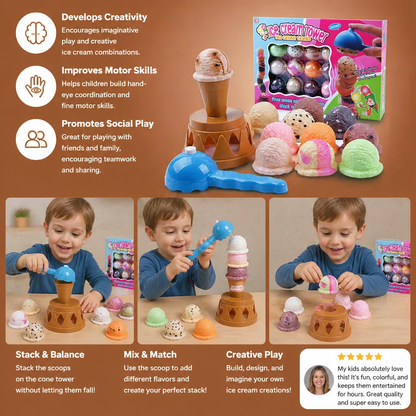 Creative Ice Cream Stacking Game – Fun Balance Game for Kids, Builds Dexterity & Encourages Playful Learning