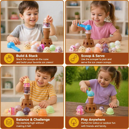 Creative Ice Cream Stacking Game – Fun Balance Game for Kids, Builds Dexterity & Encourages Playful Learning