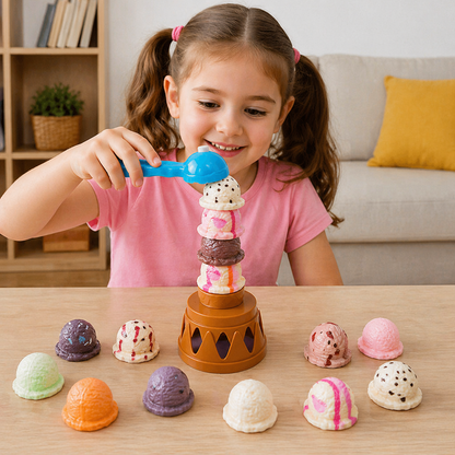 Creative Ice Cream Stacking Game – Fun Balance Game for Kids, Builds Dexterity & Encourages Playful Learning