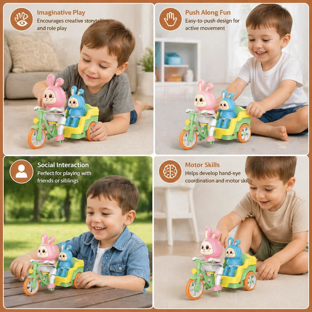 Electric Animal Tricycle – Interactive Ride-On Toy with Music & Light for Kids
