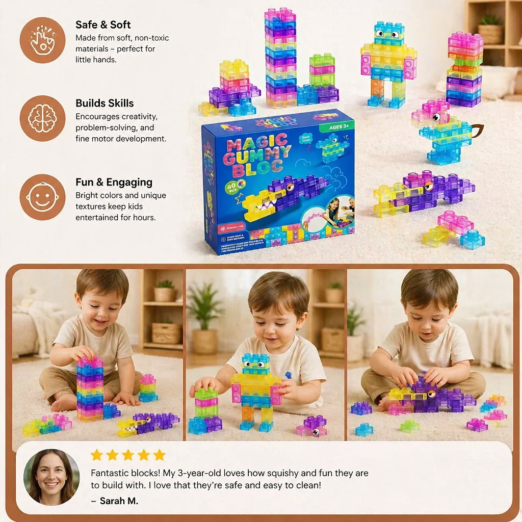 Sensory Soft Building Blocks for Kids – Soft, Squeezable Learning Blocks for Play & Fun