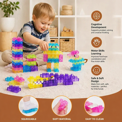 Sensory Soft Building Blocks for Kids – Soft, Squeezable Learning Blocks for Play & Fun