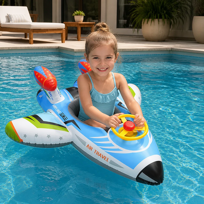 Inflatable Jet Fighter Pool Float with Seat & Steering Wheel