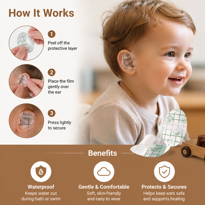 Waterproof ear protection film for children
