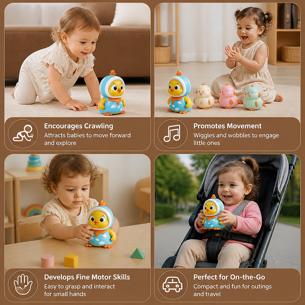 Wobbling Chicken Tummy-Time Toy