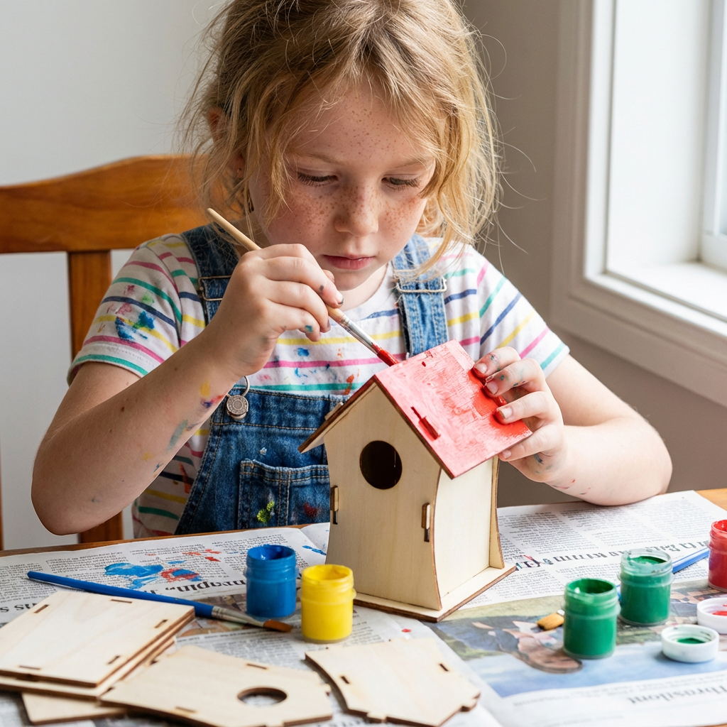 Colorful DIY Wooden Birdhouse Kit for Kids – Paint & Craft Set