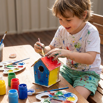 Colorful DIY Wooden Birdhouse Kit for Kids – Paint & Craft Set