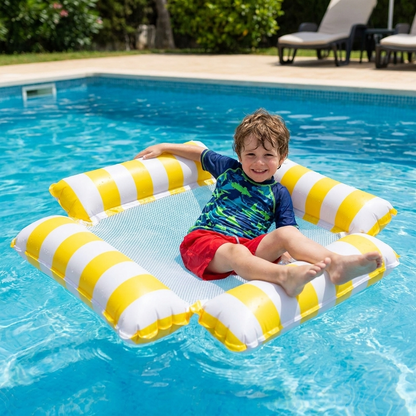 Inflatable Pool Seat for Kids – Water Hammock with Mesh Surface