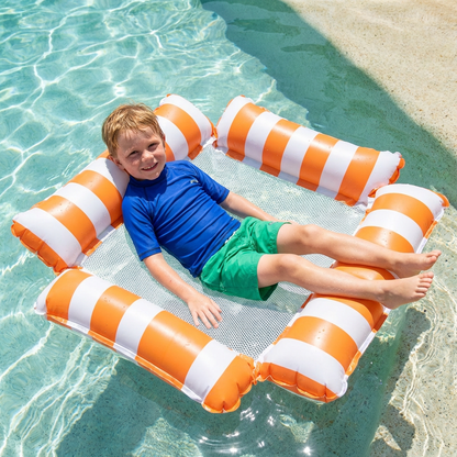 Inflatable Pool Seat for Kids – Water Hammock with Mesh Surface