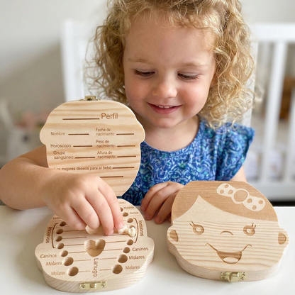 Wooden Baby Tooth Box – Kids Milk Teeth Storage & Keepsake Organizer