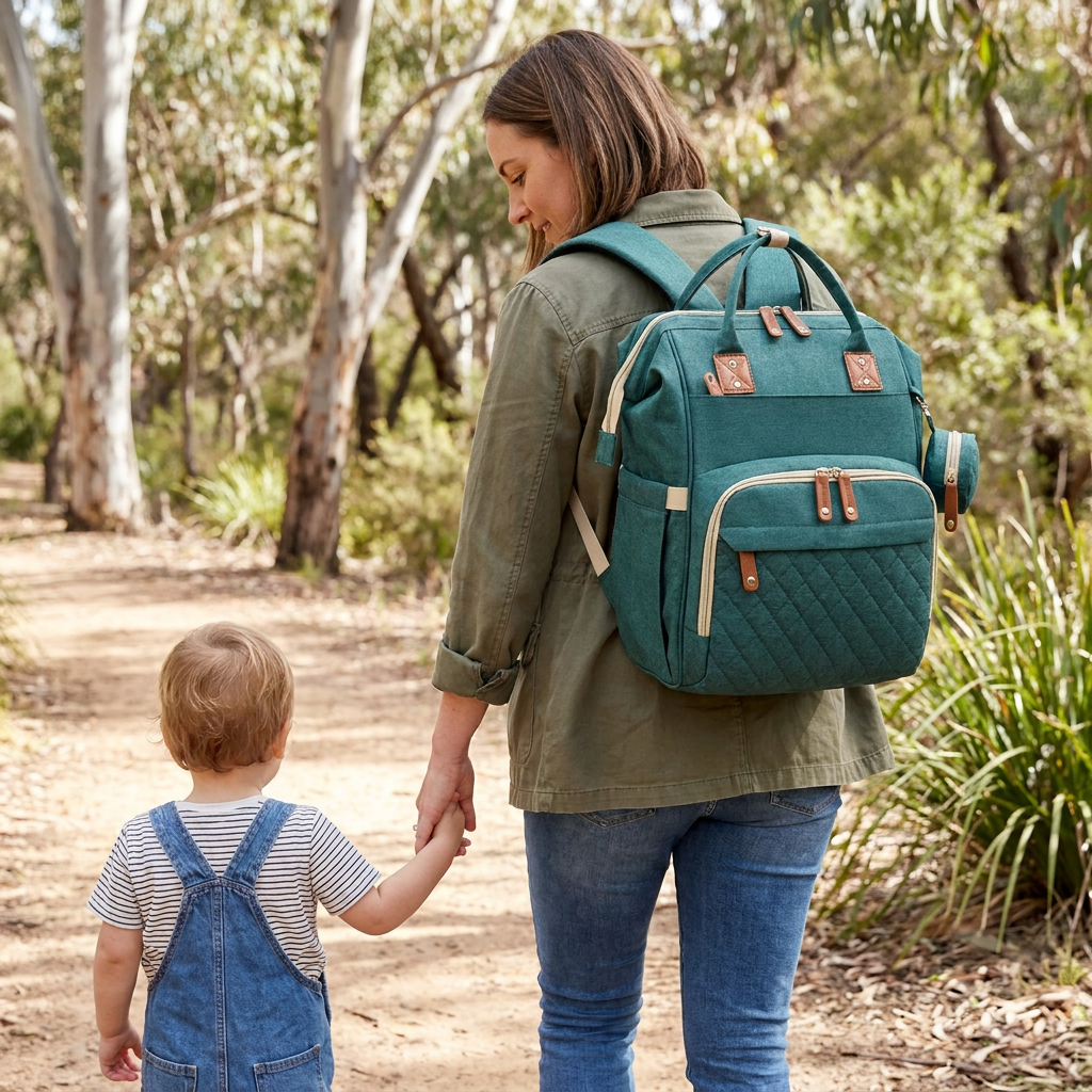3-in-1 Travel Diaper Backpack with Foldable Baby Bed – Perfect for On-the-Go Parents