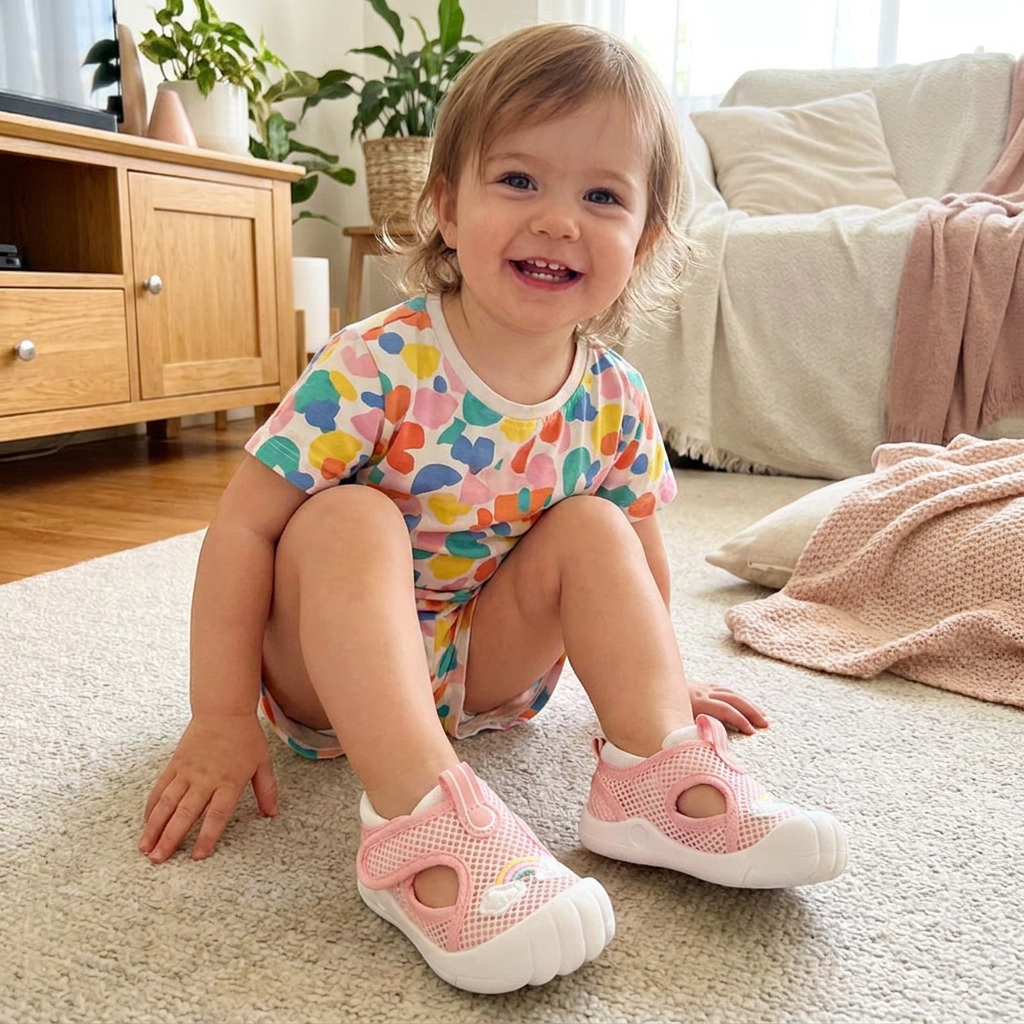Summer Baby Sandals with Non-Slip Soles and Velcro Fastenings