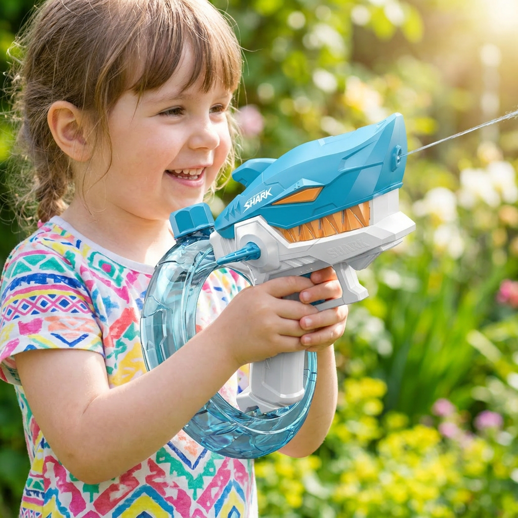 Electric Shark Water Gun for Kids – Fully Automatic Water Blaster for Hot Summer Fun