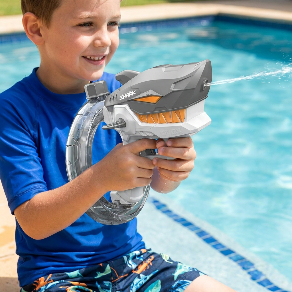 Electric Shark Water Gun for Kids – Fully Automatic Water Blaster for Hot Summer Fun