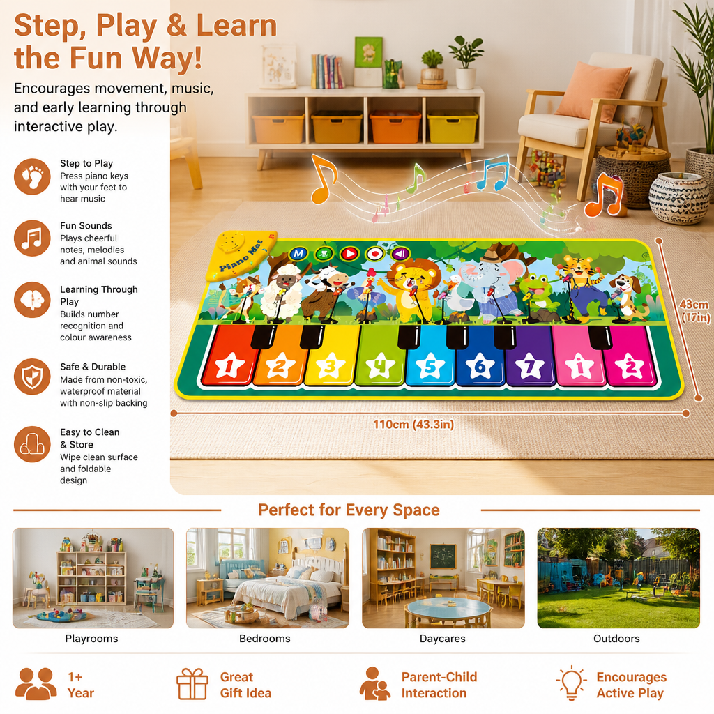 Interactive Musical Piano Play Mat