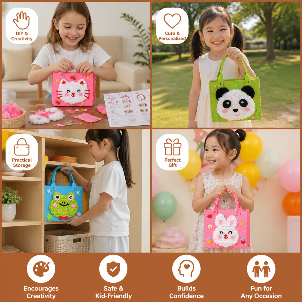 Kids DIY Plush Tote Bag Craft Kit
