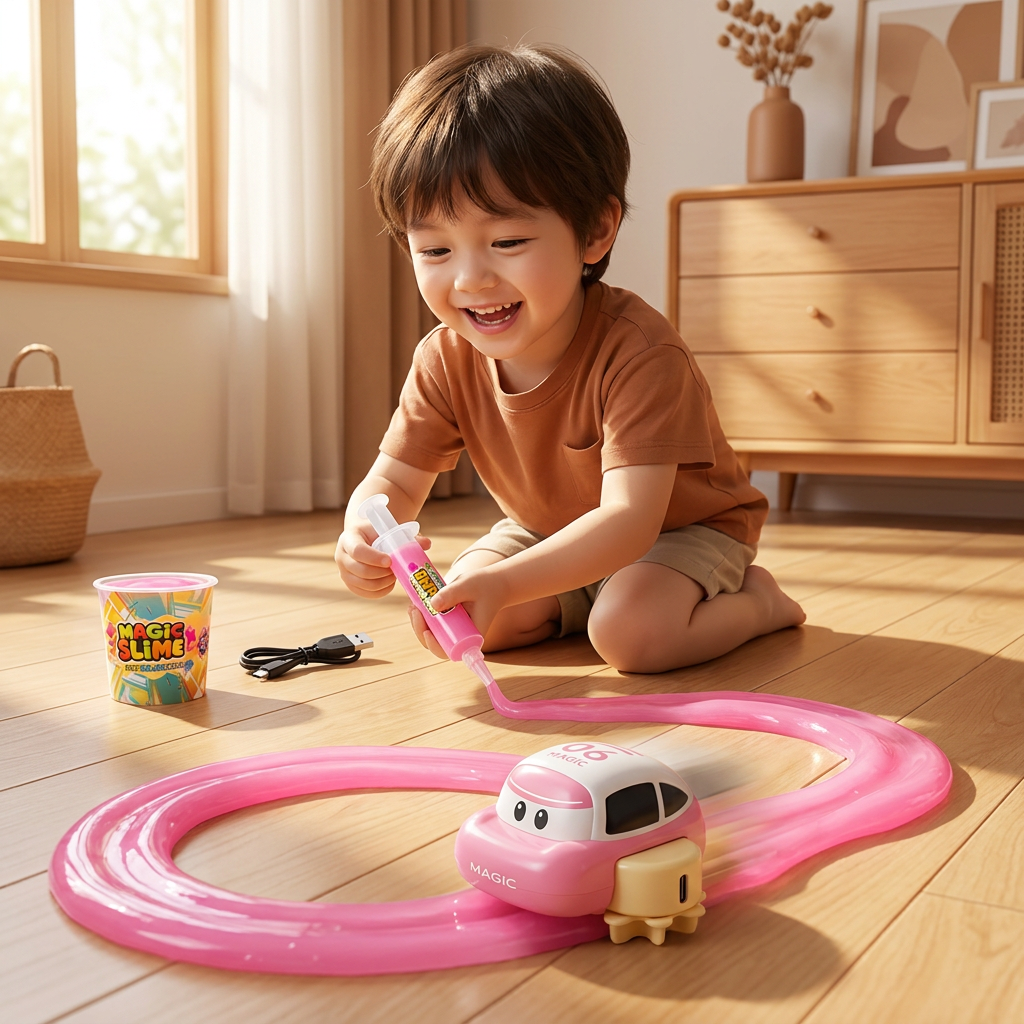 Magic Slime Race Track Set – DIY Electric Car Adventure