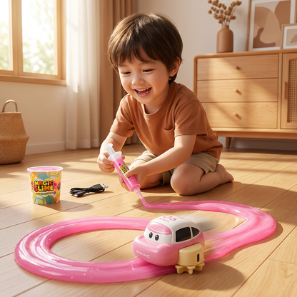 Magic Slime Race Track Set – DIY Electric Car Adventure