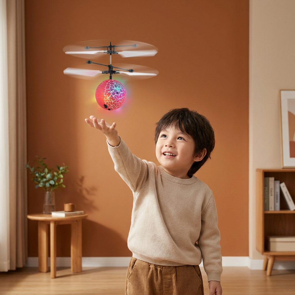 Hand-Controlled Flying LED Ball Drone for Kids