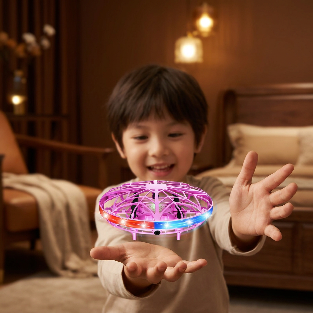 Motion-Sensing LED UFO Flying Drone